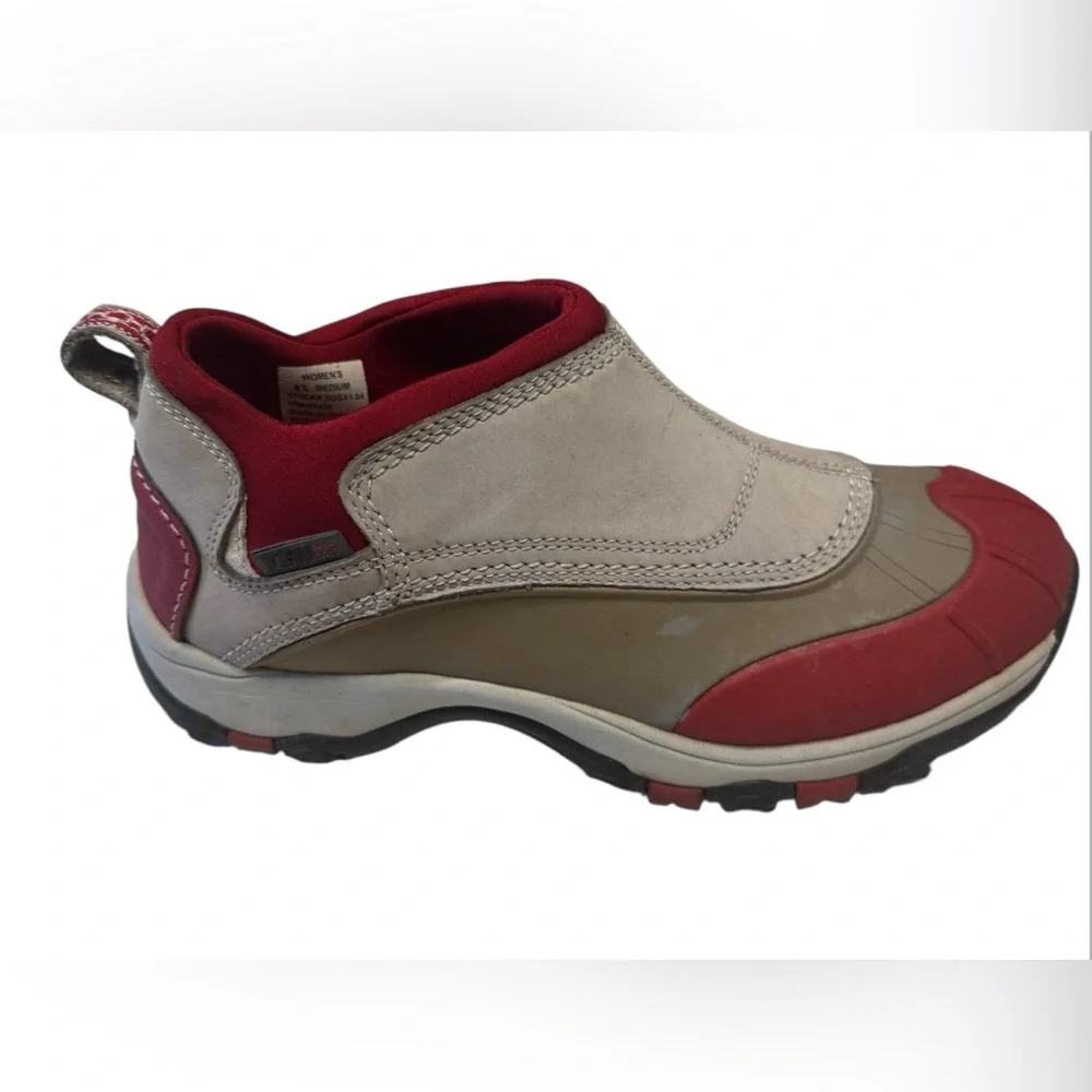 LL Bean Tek 2.5 Dri-Lex Boots Slip On Woman’s Red Grey Slip on Outdoor Hiking8.5